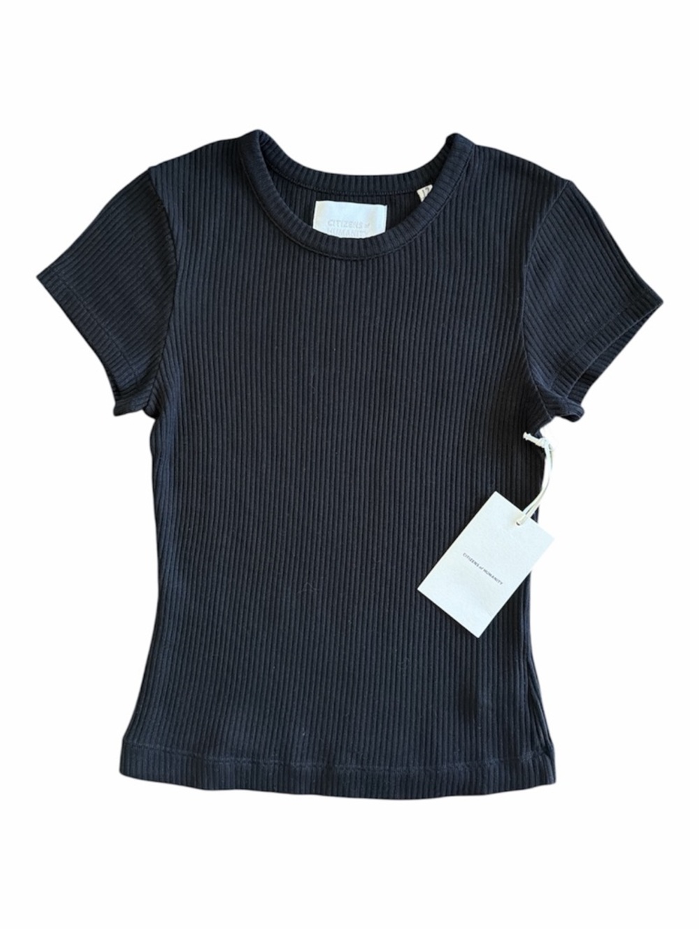 Citizens Of Humanity Black Ribbed Short-Sleeve Tee - Picture 5 of 10